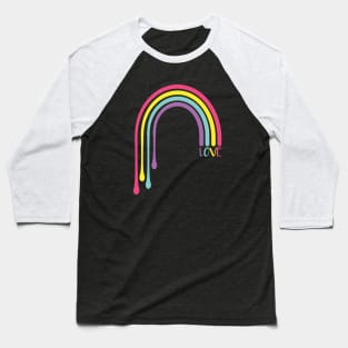 Cute Drippy Hippy Love Rainbow Baseball T-Shirt